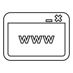 Window browser internet or web page icon black color illustration flat style simple image