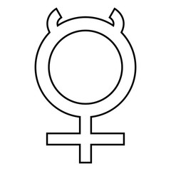 Mercury symbol icon black color illustration flat style simple image