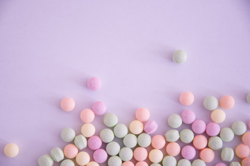 Tiny pastel colored sweets