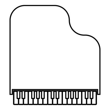 Grand piano icon black color illustration flat style simple image