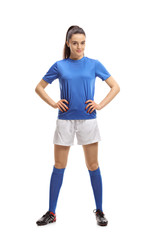 Naklejka premium Female soccer player