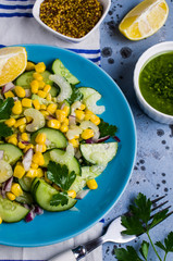 Salad with raw vegetables