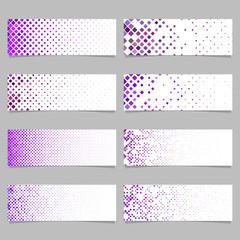Abstract diagonal square pattern banner template background set