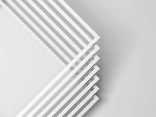 Pattern of square paper corners. 3d render
