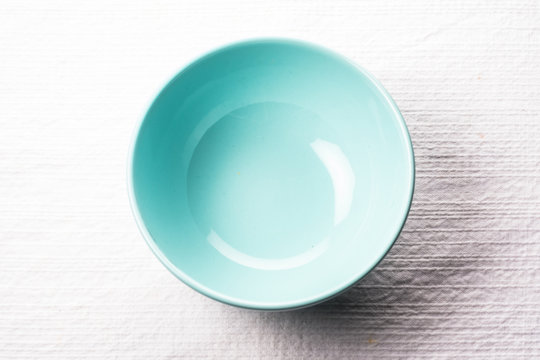 Pale blue empty bowl