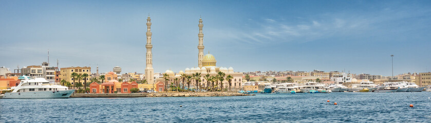Harbor of Hurghada in Egypt - obrazy, fototapety, plakaty