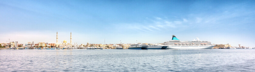 Harbor of Hurghada in Egypt