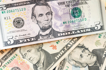 American dollars banknotes. commercial and banking concept. 