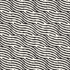 Hand drawn striped seamless pattern with brushstrokes tiling. Abstract freehand texture for print