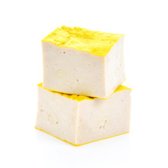Tofu on the White background