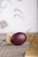 Colorful eastern eggs. Copy space. Selective focus