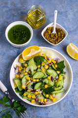 Salad with raw vegetables