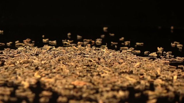  High quality video of falling green tea in real 1080p slow motion 250fps