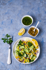 Salad with raw vegetables