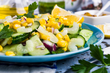 Salad with raw vegetables