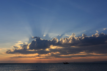 Scenic view of sunset muine