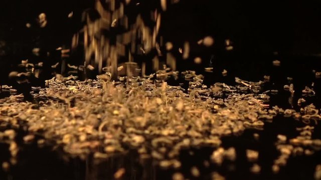  High quality video of falling green tea in real 1080p slow motion 250fps