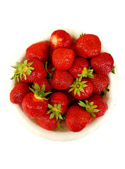 Strawberry in white bowl