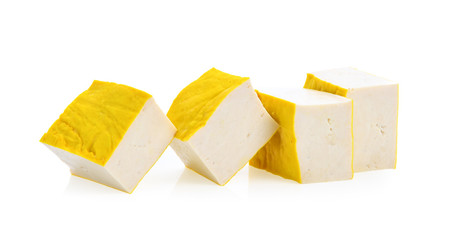 Tofu on the White background