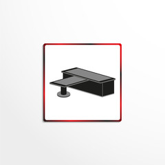 Office desk of the company's director. Vector icon.