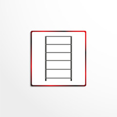 Metal shelving with shelves. Vector icon.