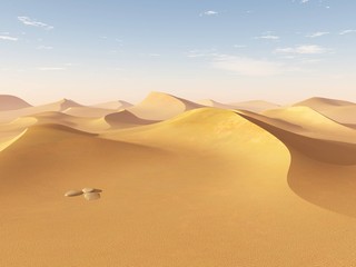 desert of sand under a blue sky
