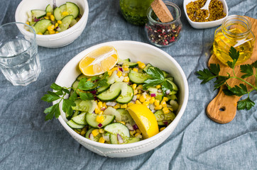 Salad with raw vegetables