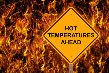 Hot Temperatures Warning Sign