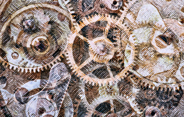 abstract pattern with old gears