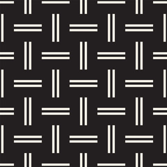Trendy twill weave Lattice. Abstract Geometric Background Design. Vector Seamless Black and White Pattern.