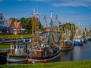 Ships in Greetsiel Old Harbour, Germany
