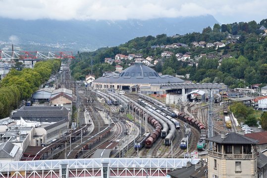 vue d'une rotonde ferroviaire