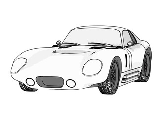 Obraz premium sketch retro car vector.