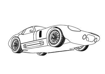 Obraz premium sketch retro car vector.