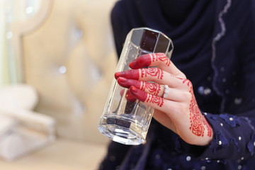 bride holding a glass