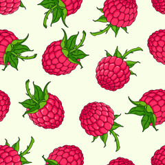 vector clipart seamless texture of raspberries
