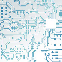 Vector circuit board illustration. Abstract technology. Microchip background. 