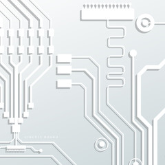 Obraz premium Vector circuit board illustration. Abstract technology. Microchip background. 