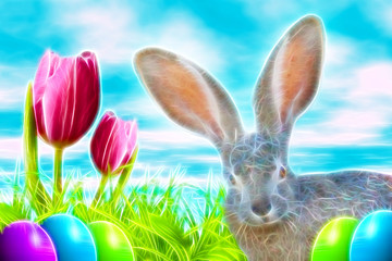 easter, rabbit, eggs