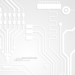Vector circuit board illustration. Abstract technology. Microchip background. 