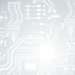 Vector circuit board illustration. Abstract technology. Microchip background. 