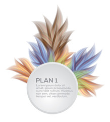 Obraz premium Flower explosion with circle for text. Abstract vector art illustration.
