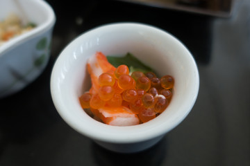 Close up of Caviar cup.