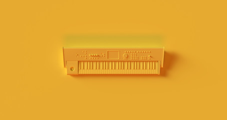 Yellow Electronic Keyboard 3d illustration
