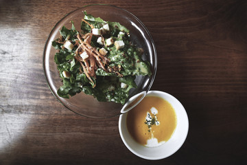 salad and soup