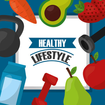healthy lifestyle sport gym fitness food nutrition template vector illustration