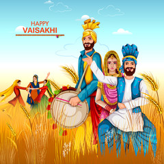 Celebration of Punjabi festival Vaisakhi background - 197366378