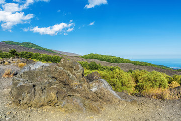 Mount Etna, volcano located in Sicily, Italy