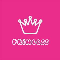 Princess calligraphic inscription for invitation, greeting cards or congratulation. Hand drawn elements for your designs dress, poster, card, t-shirt.