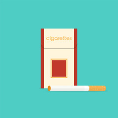 Cigarettes pack in flat design style. Vector illustration